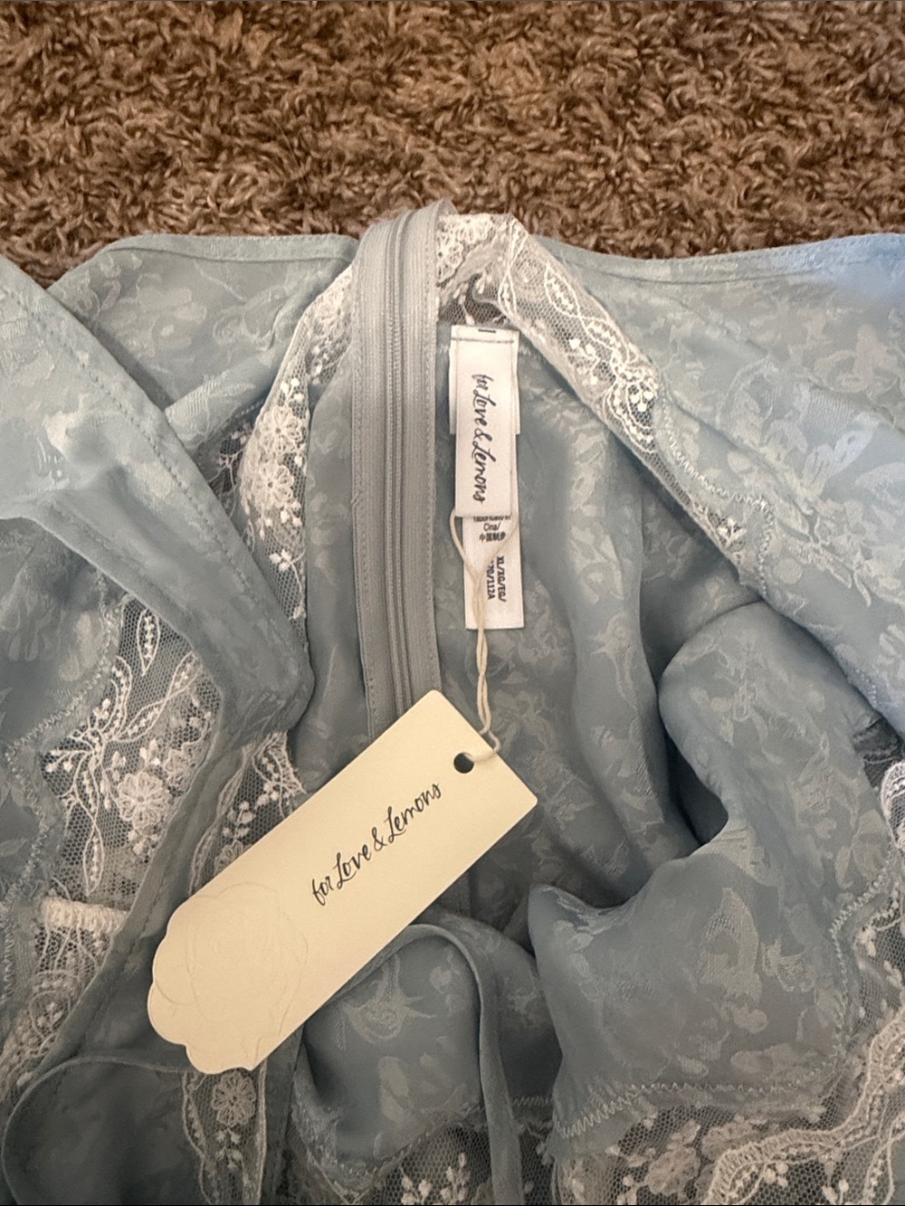 Love and lemon Light Blue Lace-Trim Slip Dress - Picture 2 of 2